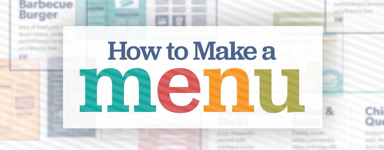 How to Make a Menu 