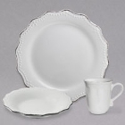 10 Strawberry Street Oxford White Stoneware Dinnerware