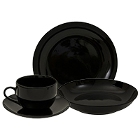 10 Strawberry Street Black Coupe / Black Rim Porcelain Dinnerware