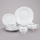 10 Strawberry Street Silver Line Porcelain Dinnerware