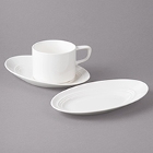 Bon Chef Slanted Oval White Porcelain Dinnerware