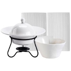 CAC Sushi Signature Pattern Bone White Porcelain Dinnerware