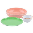 GET Settlement Oasis Colorful Rimmed Melamine Dinnerware