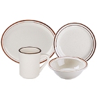 Narrow Rim Brown Speckle China Dinnerware