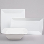 Square and Rectangular White China Dinnerware