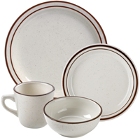 Libbey Desert Sand Brown Speckle Ivory (American White) Stoneware Dinnerware