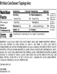 100BDYCKE4 - TOPPING BIRTHDAY CAKE 4 LB. Nutrition