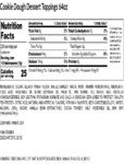 100CKDGH4 - TOPPING COOKIE DOUGH 4 LB. Nutrition
