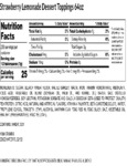 100STRWLMN4 TOPPING STRAWBERRY LEMONADE 4 LB. Nutrition