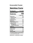 10200114 & 10200119 Regal Horseradish Powder Nutrition 10200114 & 10200119 Regal Horseradish Powder Nutrition