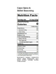 10200305 & 10207304 Regal Cajun Spice & Skillet Seasoning Nutrition