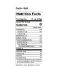 10200325 & 10207324 Regal Garlic Salt Nutrtiion