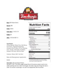 113565456 Tom Sturgis Pretzel Gems 6 lb. Box Nutrition Sheet