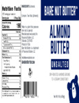 125ABNU09_2025 - Unsalted Almond Butter 9lb_Nutrition 125ABNU09_2025 - Unsalted Almond Butter 9lb_Nutrition