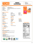 TCHO Real Fruity 68% Dark Chocolate spec sheet