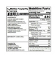 POWDER BUBBLE TEA PUDDING ALMOND nutrition