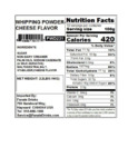 POWDER BUBBLE TEA WHIPPING CHEESE nutrition