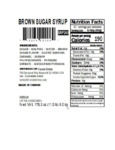 SYRUP CONC BROWN SUGAR 173 OZ. nutrition
