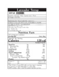 SYRUP CONC LAVENDER nutrition SYRUP CONC LAVENDER nutrition