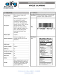 701960 Whole Jalapeno Spec Sheet