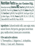 Chobani Non-Fat Vanilla Greek Yogurt Nutrition