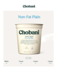 YOGURT GREEK PLAIN NONFAT 6/32OZ CHOBANI 013