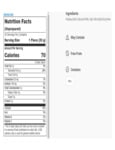 875BEL453198 Nutrition Label