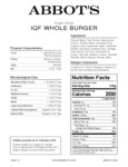 Abbot's Whole Burger Nutrition