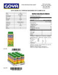 GOYA 28 oz. Adobo with Cumin Nutrition Information