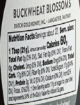 Dutch Gold Buckwheat Honey Nutrition