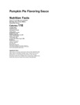 Capora Pumpkin Pie Flavoring Sauce 12 oz. Nutrition Information