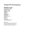 Capora Pumpkin Pie Flavoring Sauce 64 oz. Nutrition Information Capora Pumpkin Pie Flavoring Sauce 64 oz. Nutrition Information