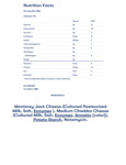Tillamook Cheddar Jack Nutrition