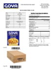 GOYA #10 Chick Peas Nutrition Information