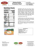 Country Chef 9.5 oz. Baked Chicken Pot Pie Nutrition Information