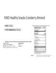 Kind Cranberry Almond Nutrition