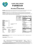 Follow Your Heart Dairy-Free Vegan Shredded Parmesan Cheese Nutrition Information