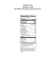 Regal Hot Italian Sausage Seasoning 6 oz. Nutrition Information