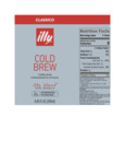 illy Cold Brew Classico Nutrition