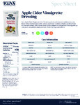 Ken's Foods 1.5oz Apple Cider Vinaigrette Packet Nutrition