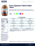 Ken's Foods 1 Gallon Chick'n Dip'n Sauce Nutrition