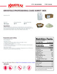 Krusteaz Professional Nutrition Sheet 10041449100644 Krusteaz Professional Nutrition Sheet 10041449100644