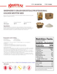 Krusteaz Professional Nutrition Sheet 10041449477586