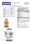 GOYA .5 Gallon Mojo Criollo Marinade Nutrition Information