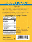 Monin 1 liter sugar free raspberry nutrition