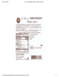 Monin Maple Spice Nutrition