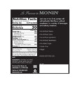 Monin 375 mL Mint Concentrated Flavor Nutrition Information
