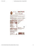 Monin Swiss Chocolate Nutrition Monin Swiss Chocolate Nutrition