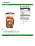 Mug Root Beer Nutrition Sheet