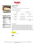 David's 14 Slice NY Cheesecake Nutrition
